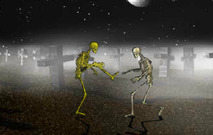 Memerangi-permainan-dengan-skeleton-di-kuburan